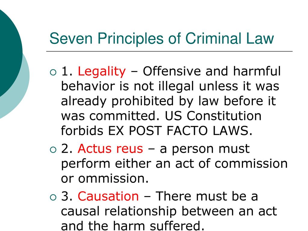 Seven Principles of Criminal Law