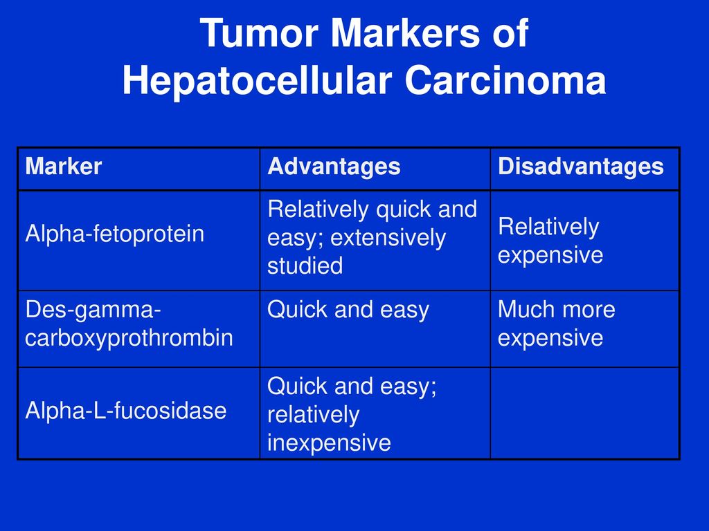 hepatic cancer tumor markers