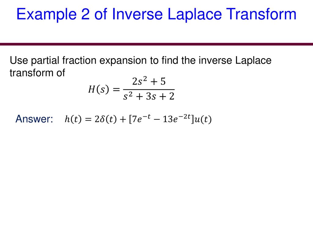 Continuous Time System Analysis Using The Laplace Transform Ppt Download