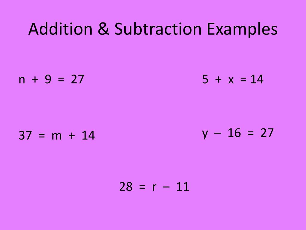 Addition & Subtraction Examples