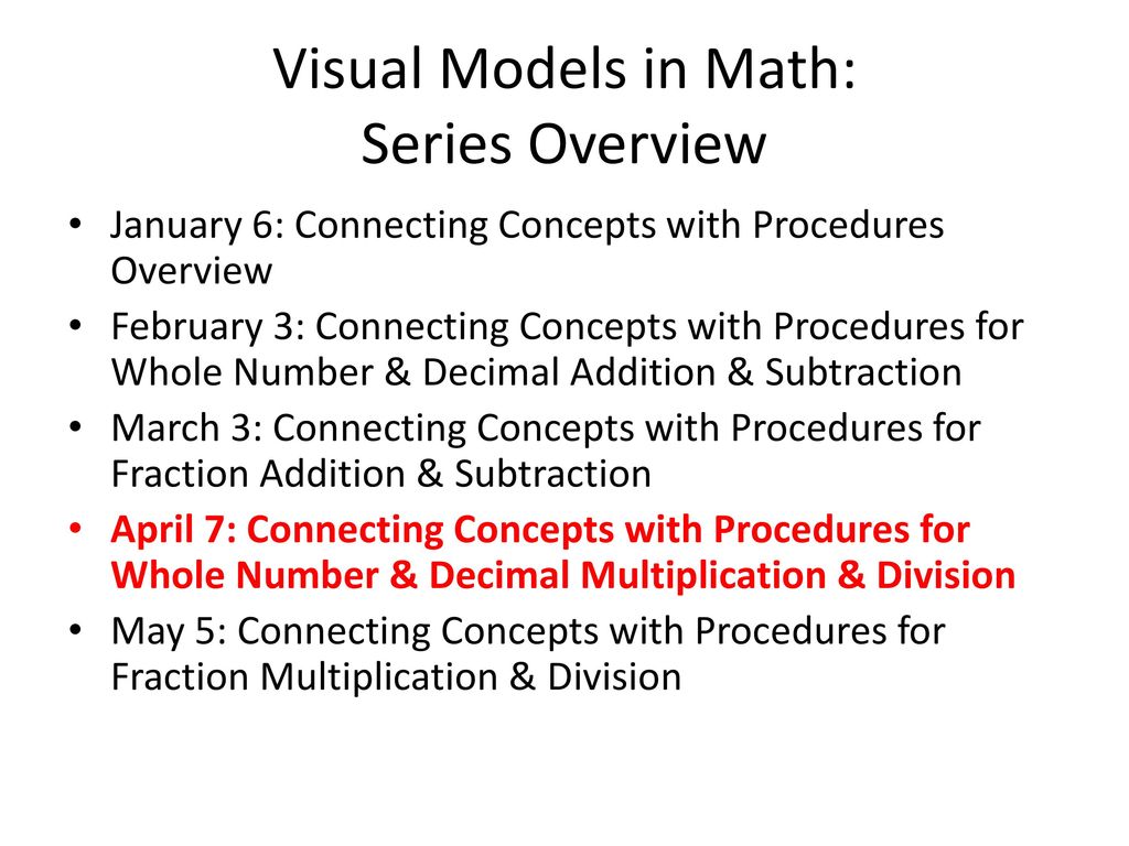 Visual Models in Math: Series Overview