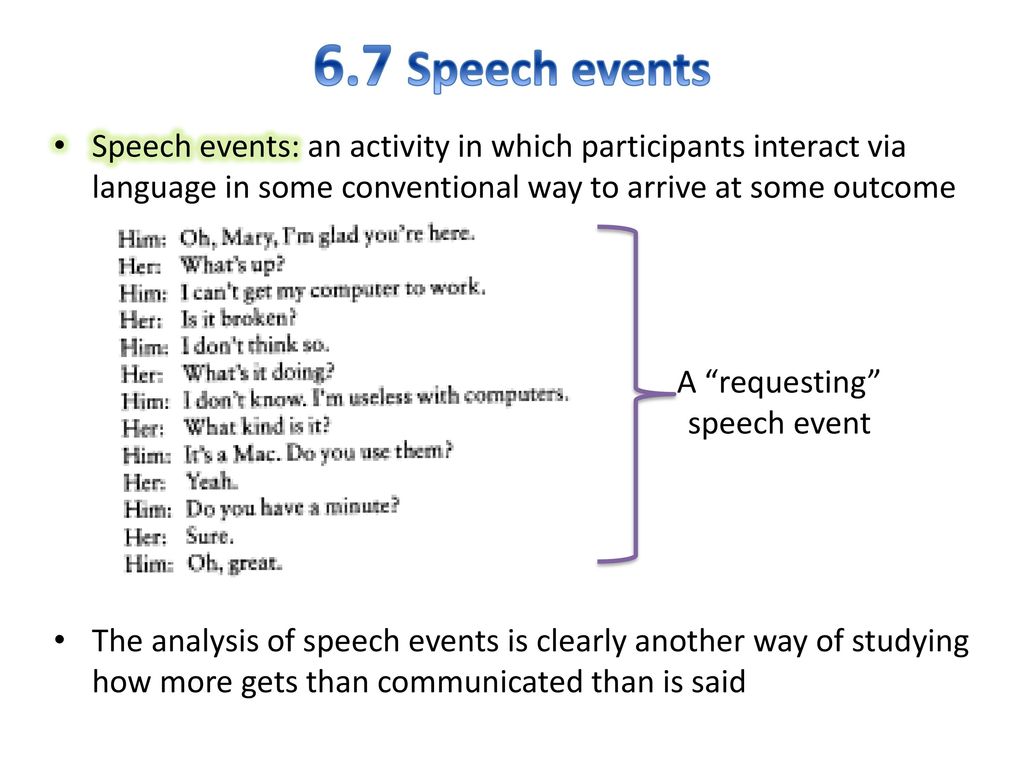 what speech event should i do