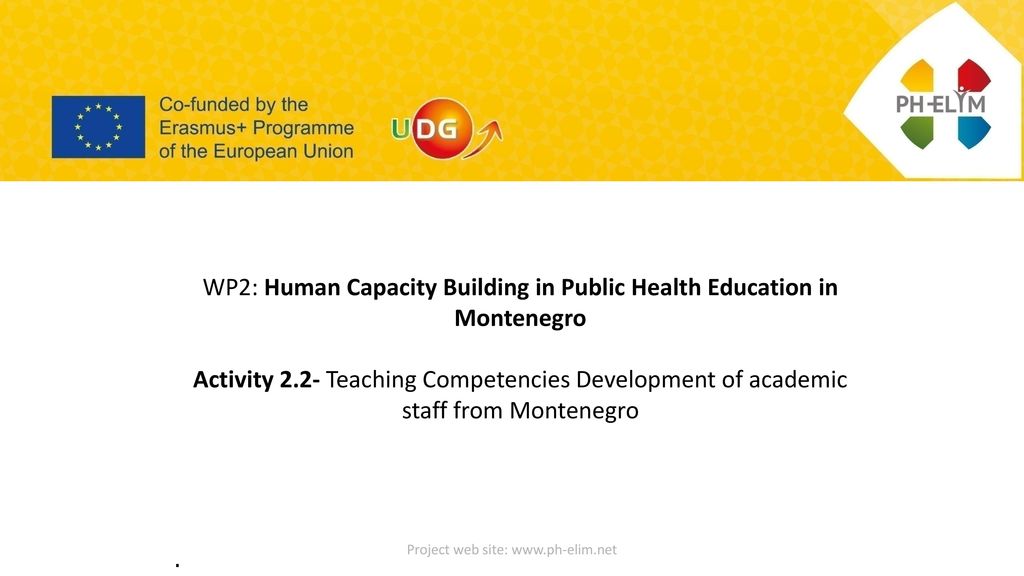 WP2: Human Capacity Building in Public Health Education in Montenegro