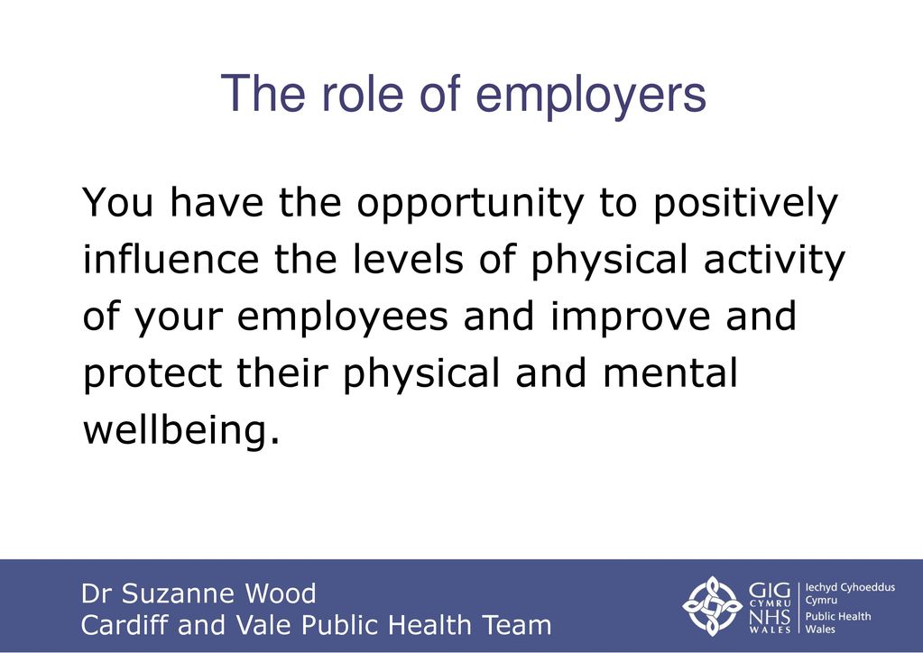 The Employers Network Forum 2: Physical Activity and Workplace Health ...