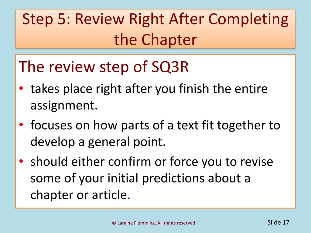 Step 5: Review Right After Completing the Chapter