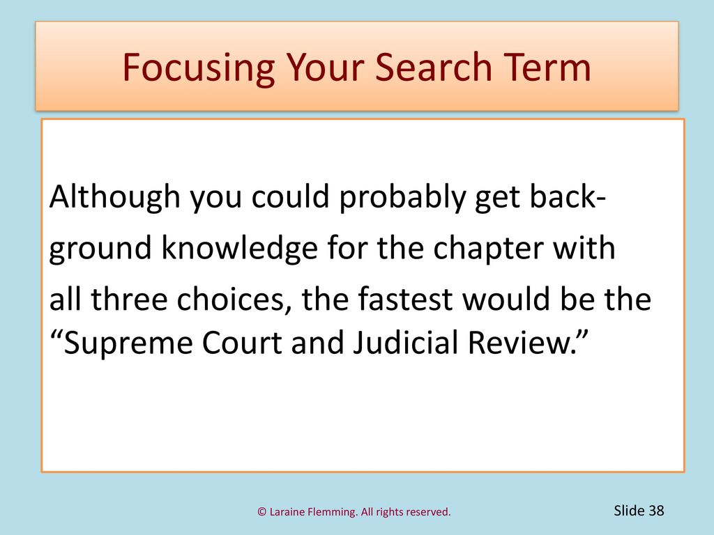 Focusing Your Search Term