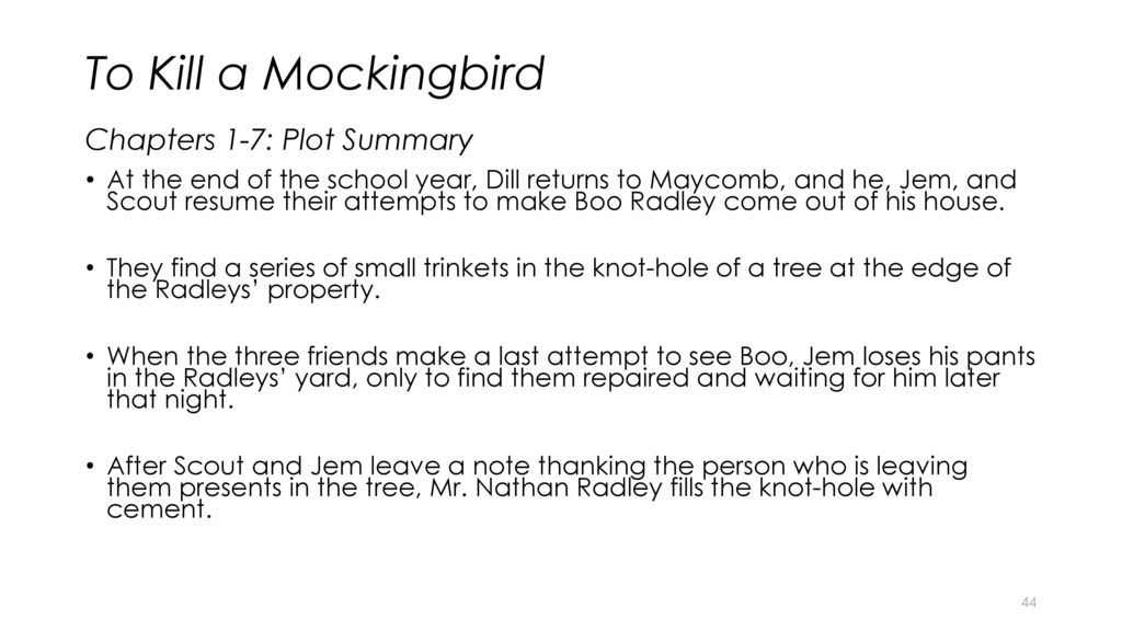 chapter one summary to kill a mockingbird