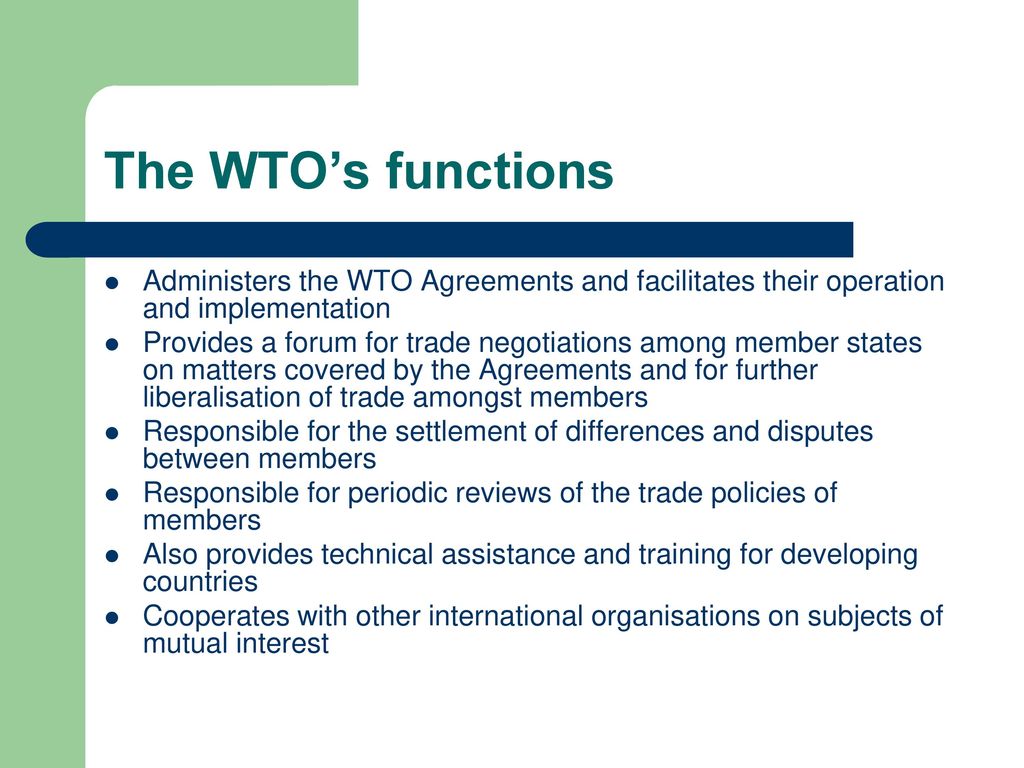 what is wto and its functions