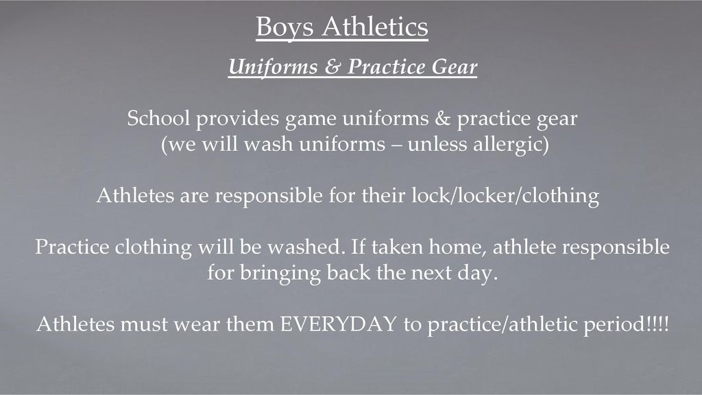 Uniforms & Practice Gear