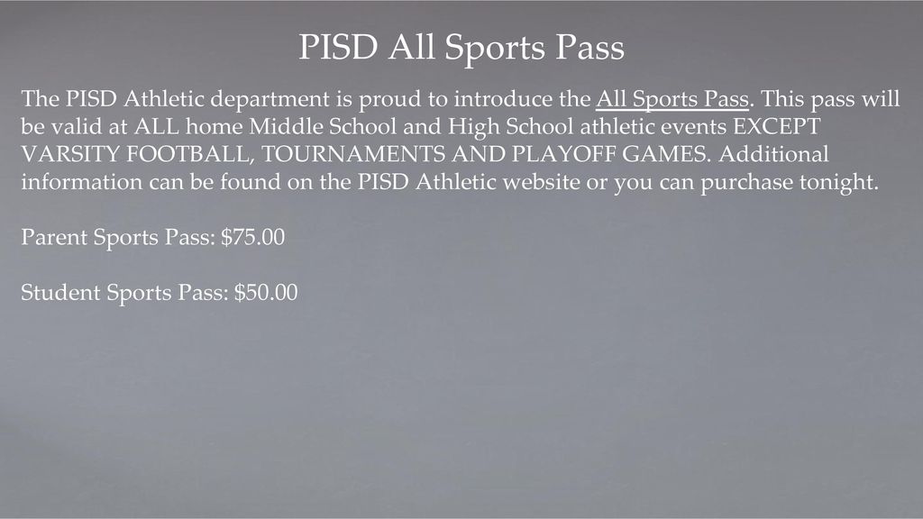 PISD All Sports Pass
