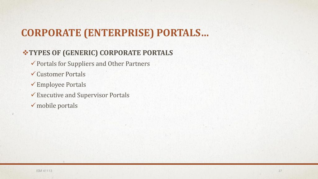 Corporate (Enterprise) Portals…