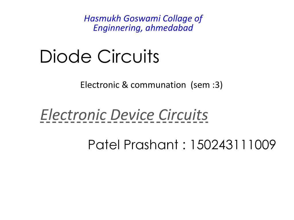 Diode Circuits Electronic Device Circuits