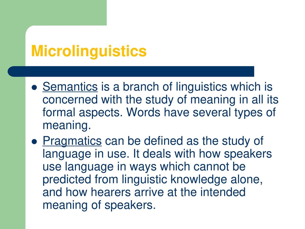 Microlinguistics