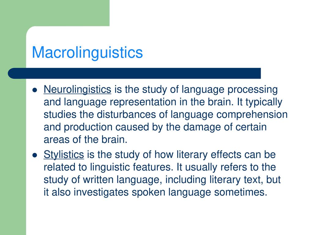 Macrolinguistics