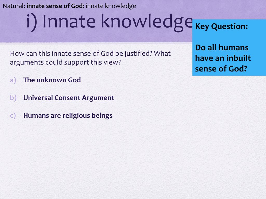 humans have an innate knowledge of god essay