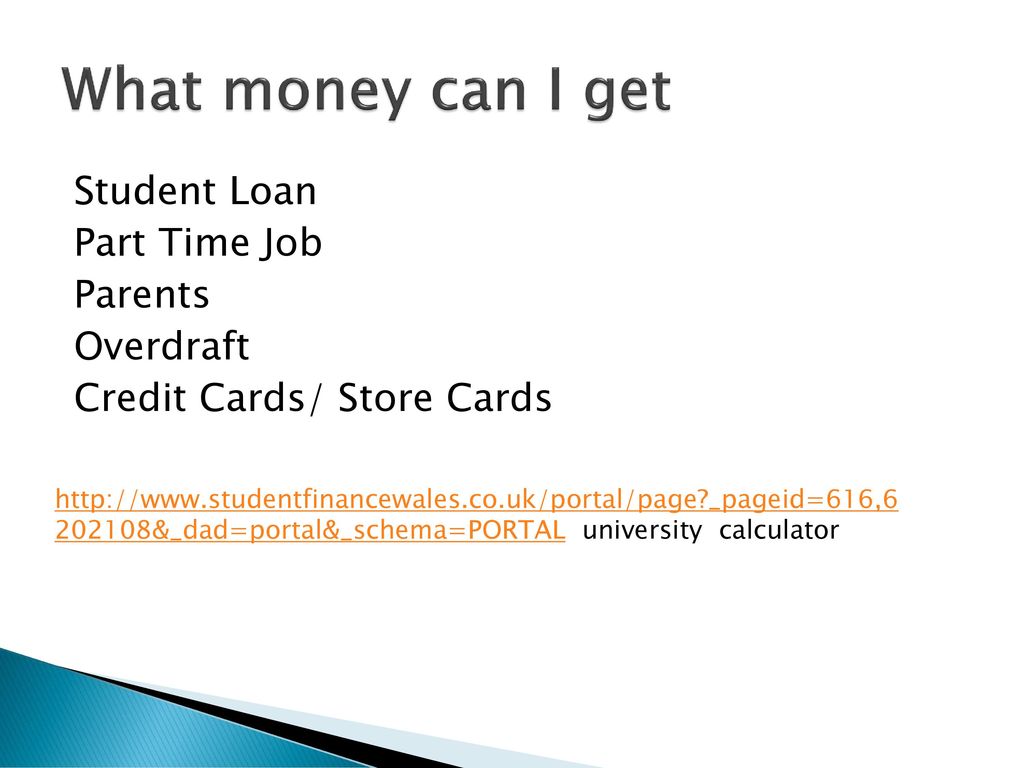 What money can I get Student Loan Part Time Job Parents Overdraft