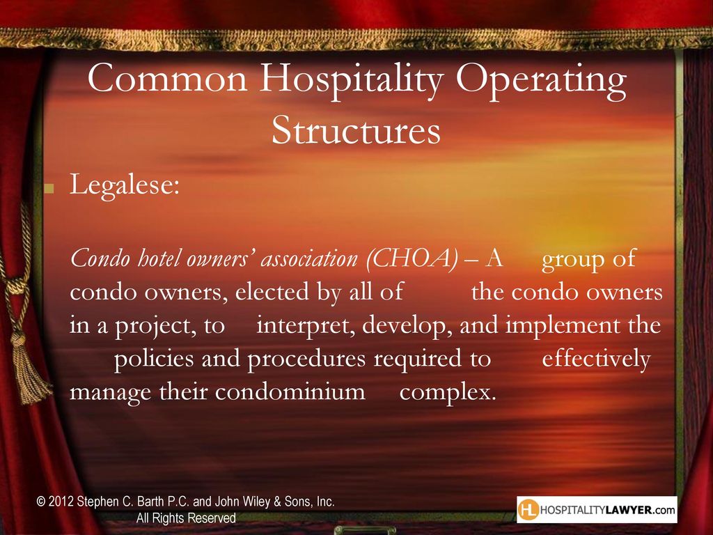Common Hospitality Operating Structures