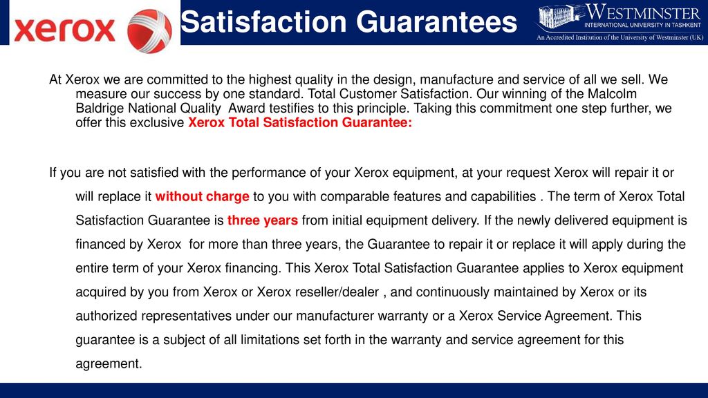 Customer Satisfaction Guarantee Examples