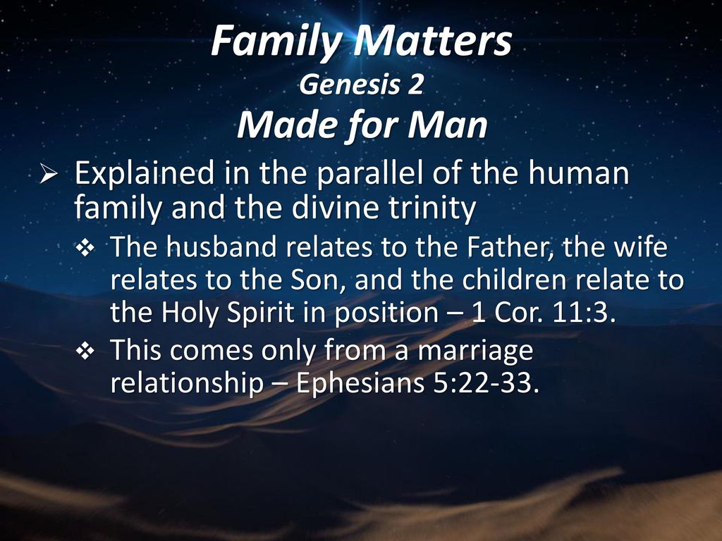Family Matters Genesis 2