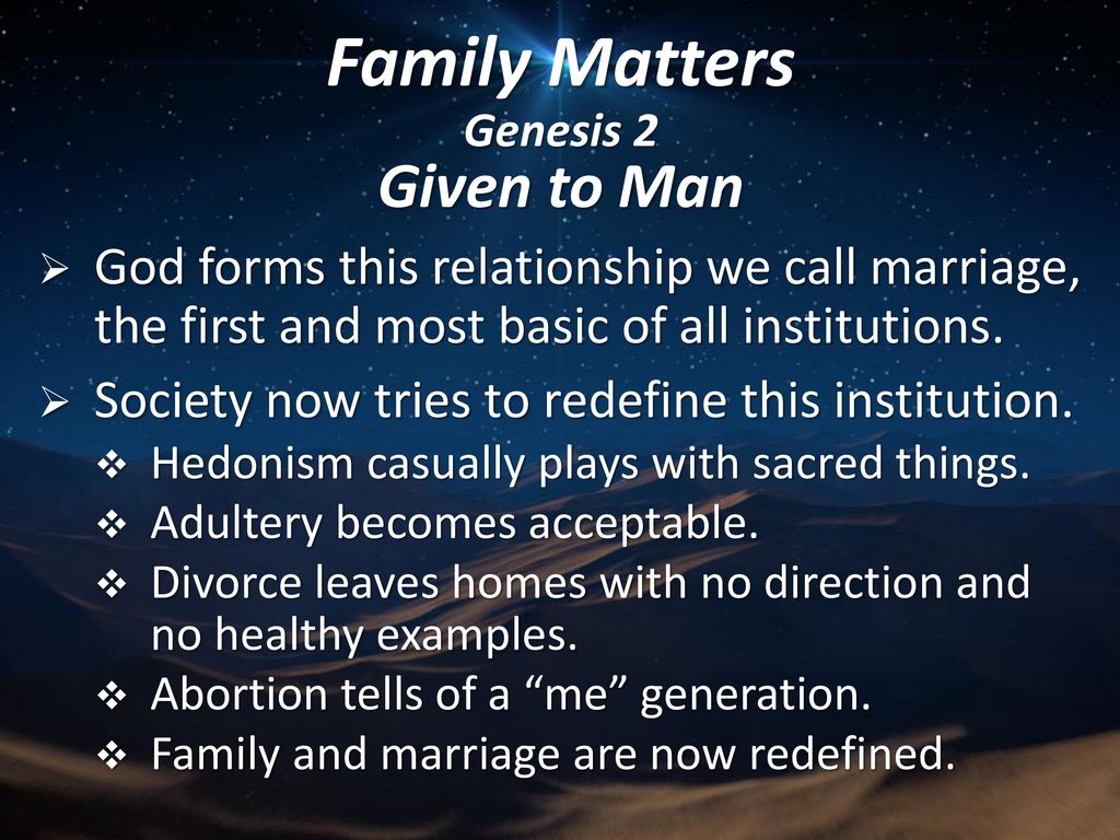 Family Matters Genesis 2