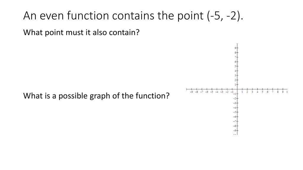 An even function contains the point (-5, -2).