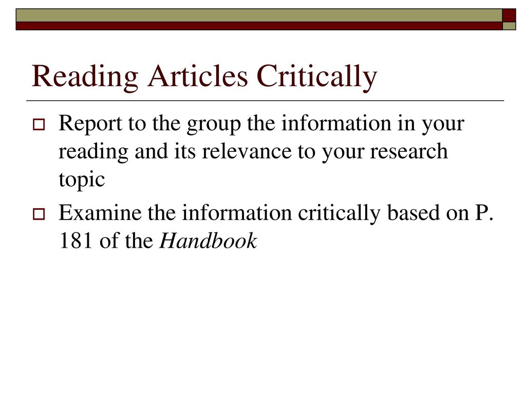 reading research articles critically