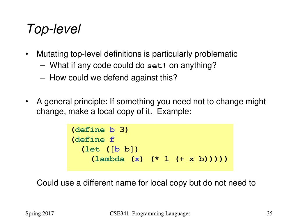 CSE341: Programming Languages