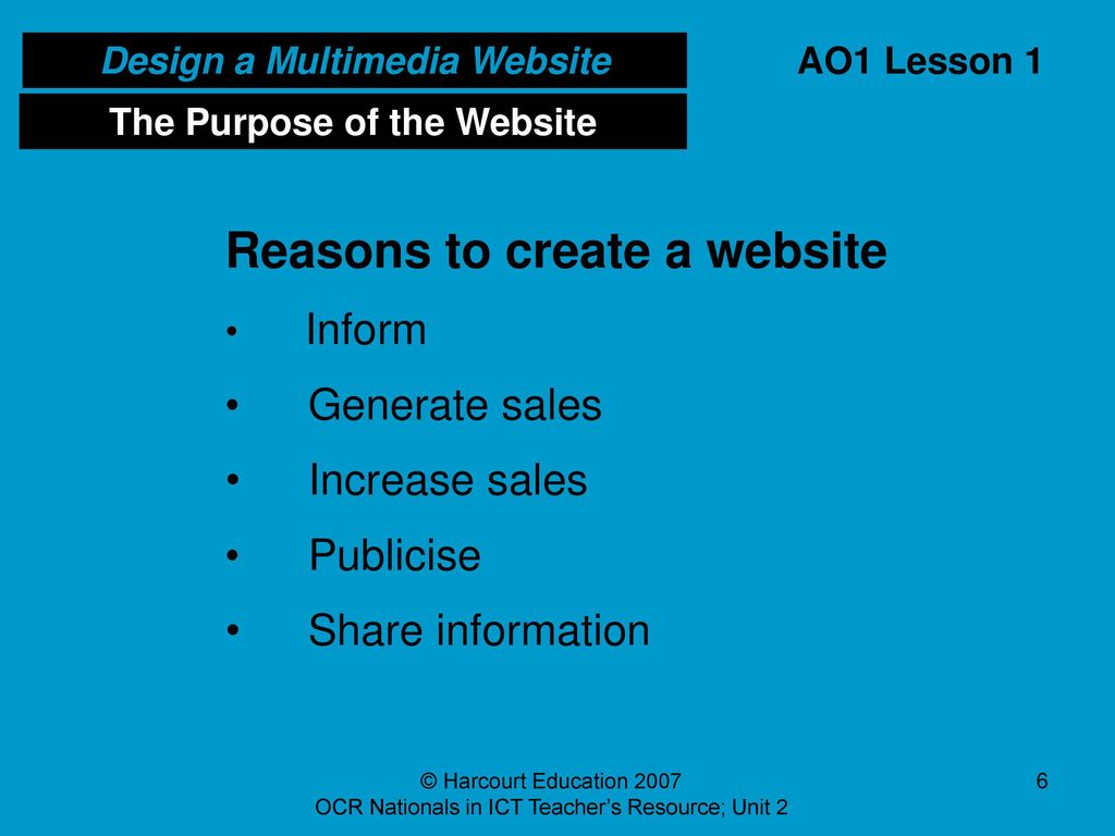 purpose of websites ppt