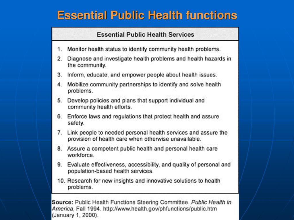 Essential Public Health functions
