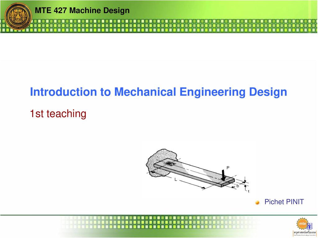 Introduction to Mechanical Engineering Design