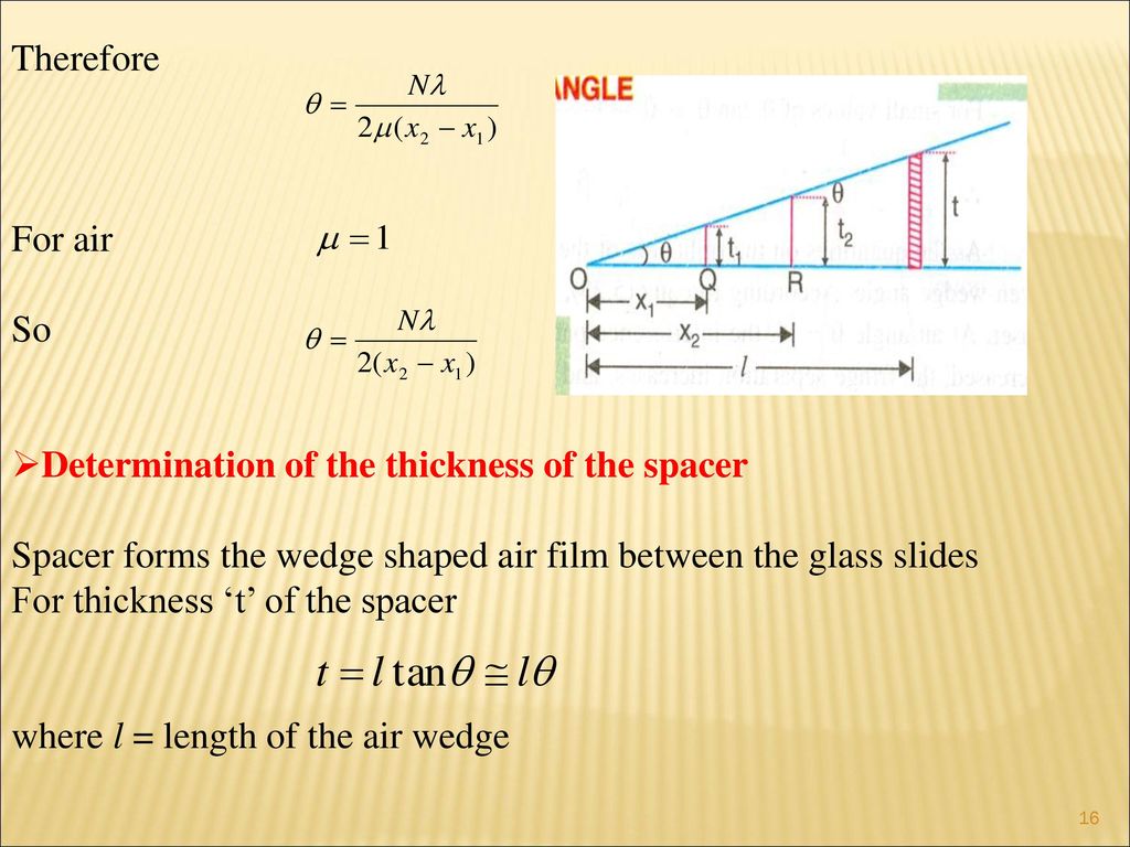 Thickness of a thin paper in an Air Wedge