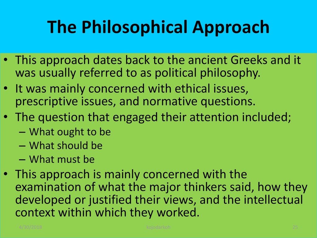philosophical approach in political science