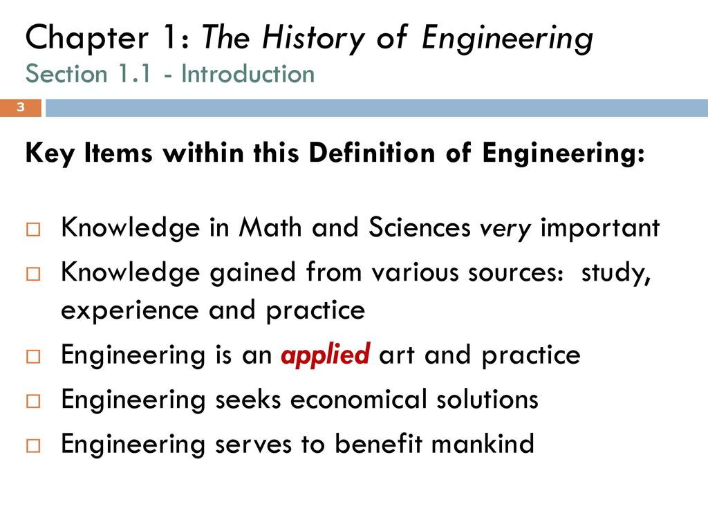 Chapter 1: The History of Engineering Section Introduction