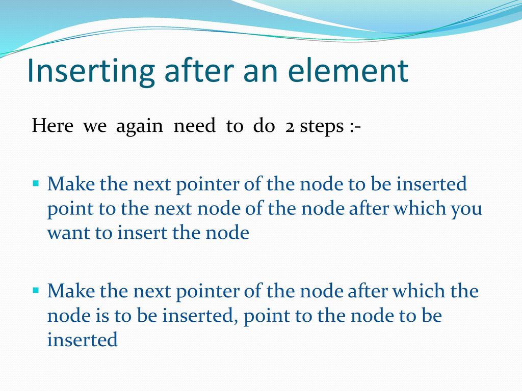 Inserting after an element
