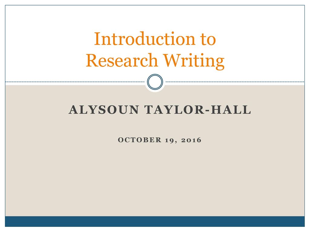 introduction to research writing ppt