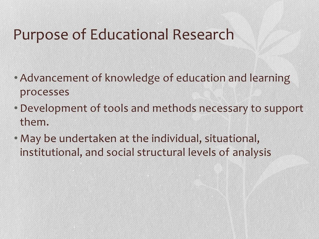 Purpose of Educational Research