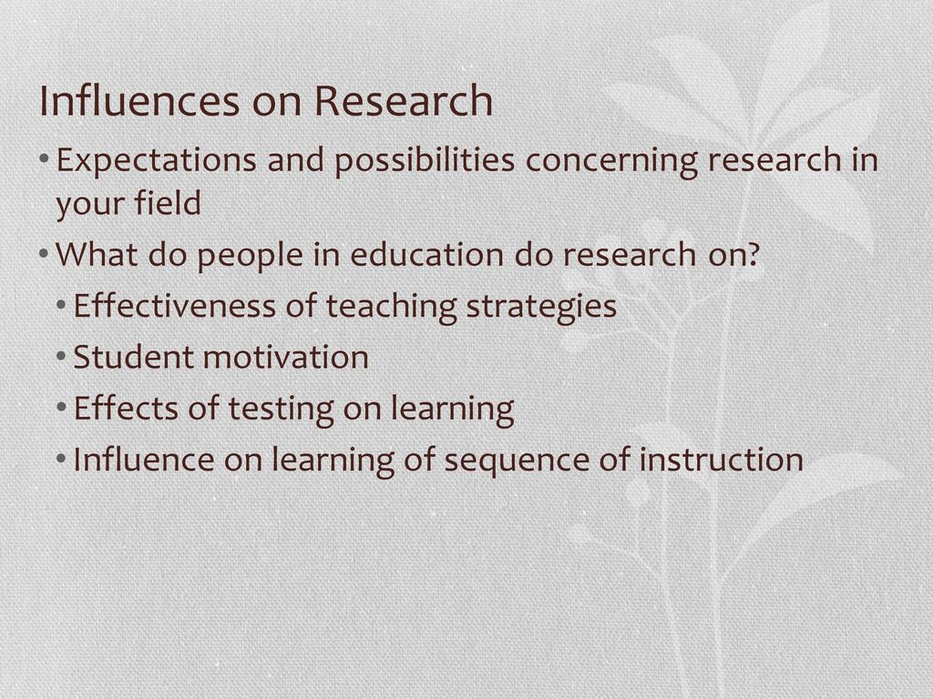 Influences on Research