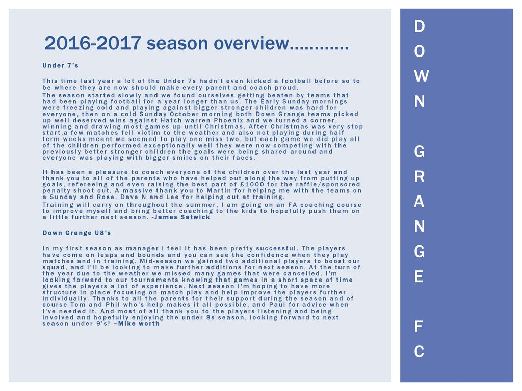 End of Season news letter - ppt download