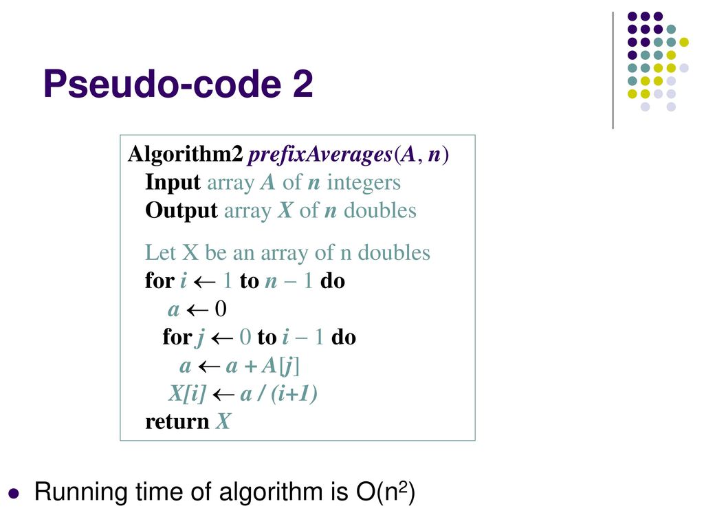 Pseudo Code 1 Running Time Of Algorithm Is O N Ppt Download