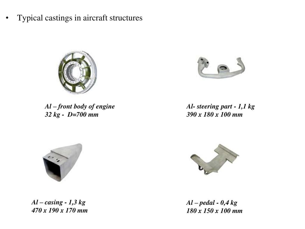 Typical castings in aircraft structures