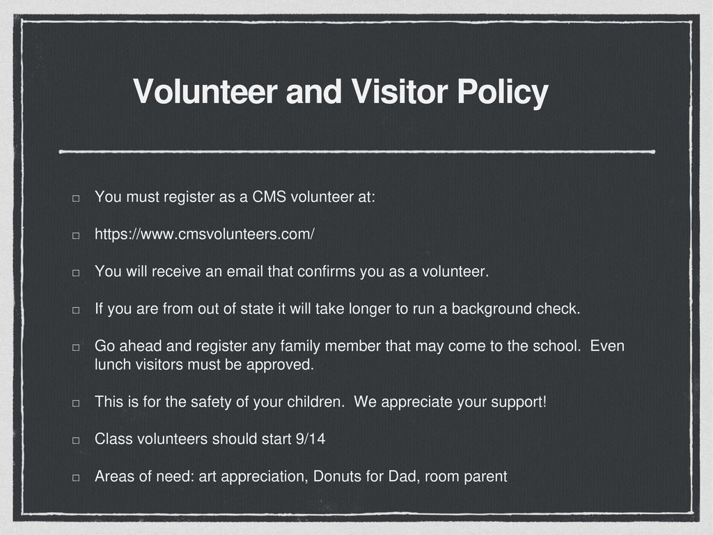 Volunteer and Visitor Policy