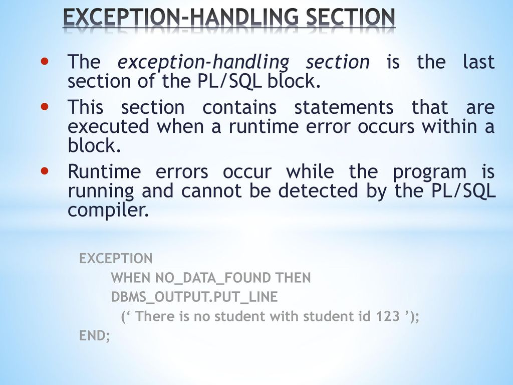 Exception Handling Exception Handling Exception Handling Exception Handling, PDF, Pl/Sql