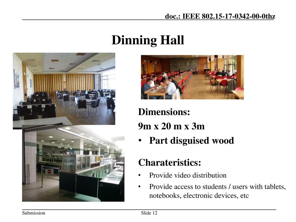 Dinning Hall Dimensions: 9m x 20 m x 3m Part disguised wood