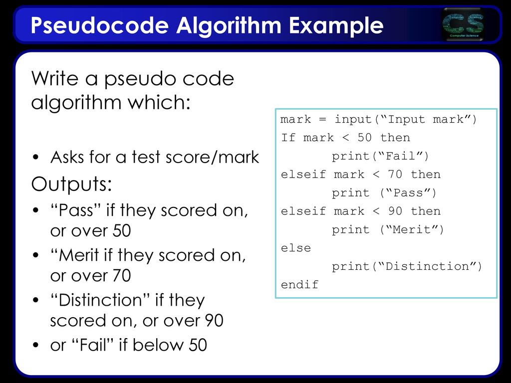 Lesson Objectives Aims To be able to write an algorithm in Pseudo
