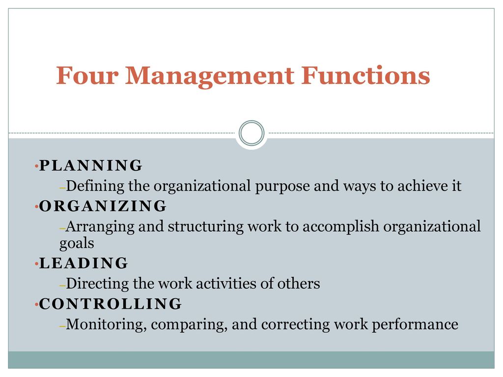 Four Management Functions