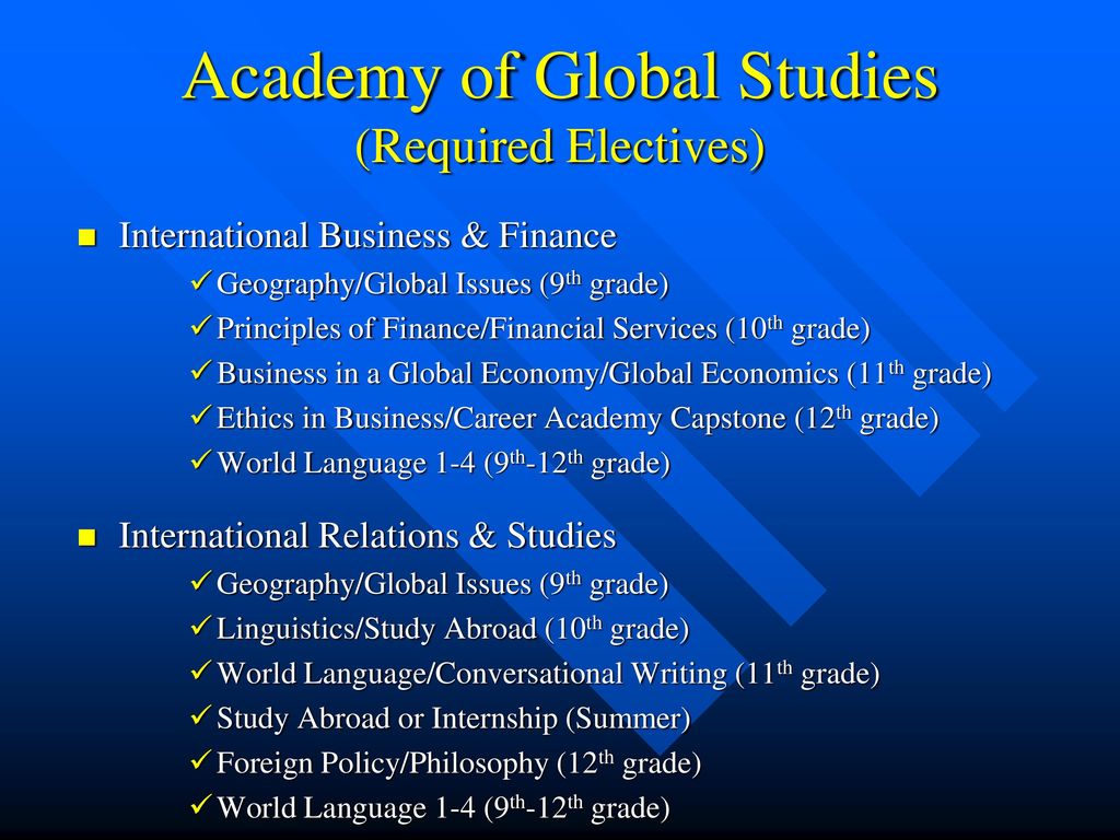 Academy of Global Studies (Required Electives)