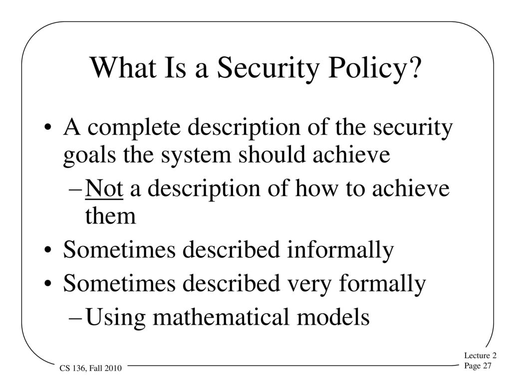 What Is a Security Policy