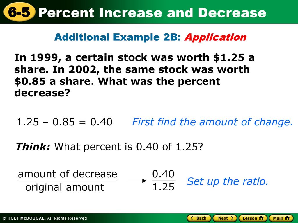 Learn to find percent increase and decrease. - ppt download