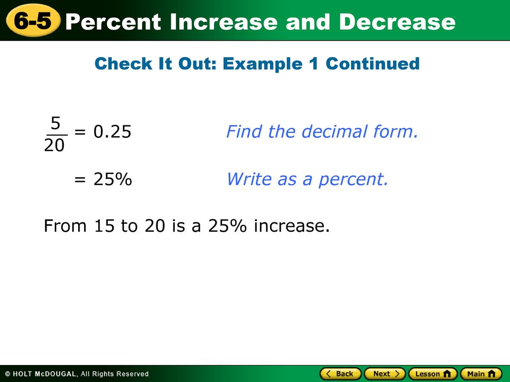 Learn to find percent increase and decrease. - ppt download