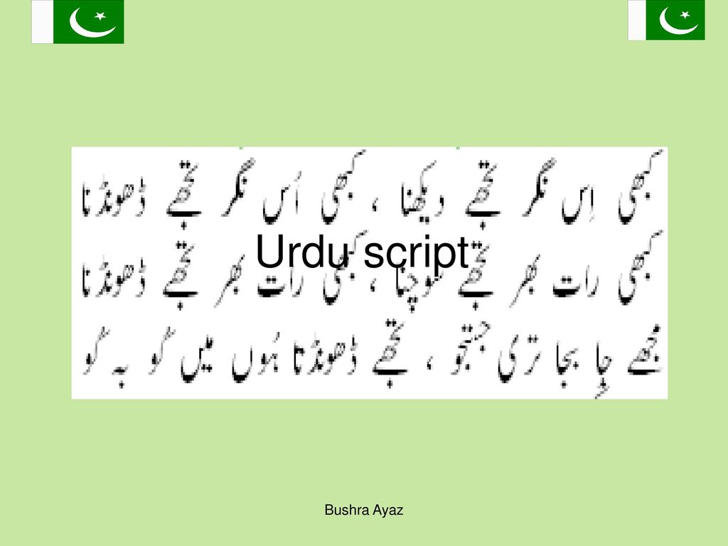 Urdu script Bushra Ayaz